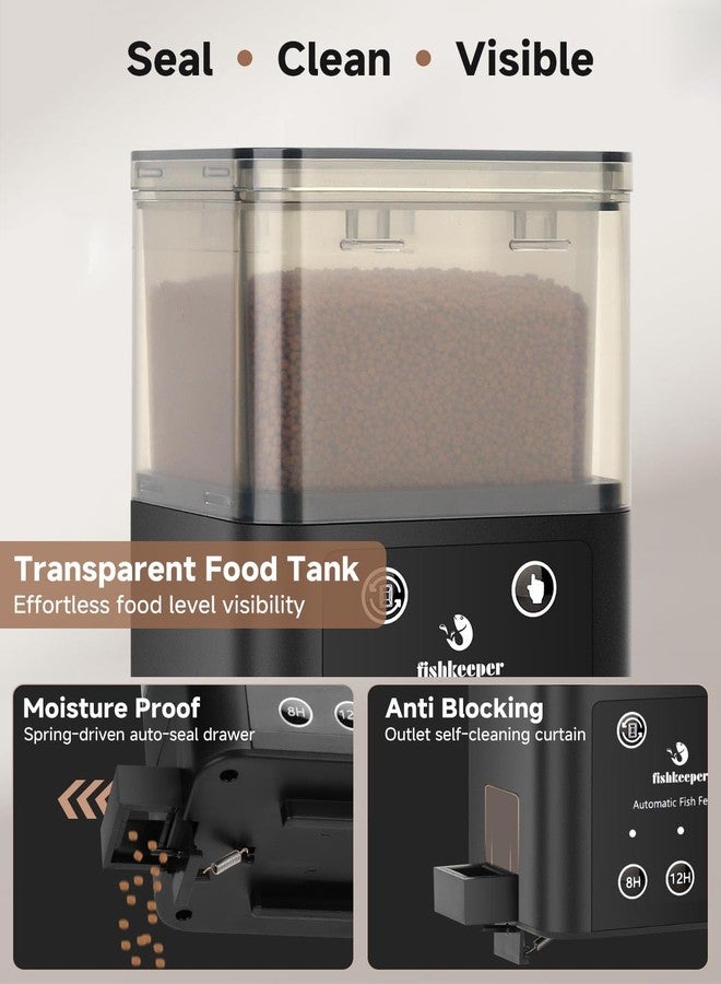 fishkeeper Automatic Fish Feeder for Aquarium - 320ML Large Capacity Adjustable Fish Feeder Automatic Dispenser with Timer for Vacation, Weekend or Daily Use, Three Fixed Methods - Image 5